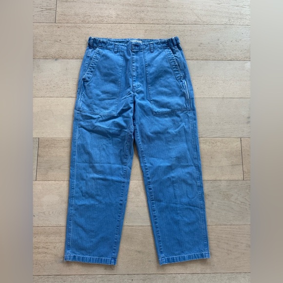Alex Mill Pants Herringbone blue size 14 relaxed straight leg utility chino - Picture 2 of 7